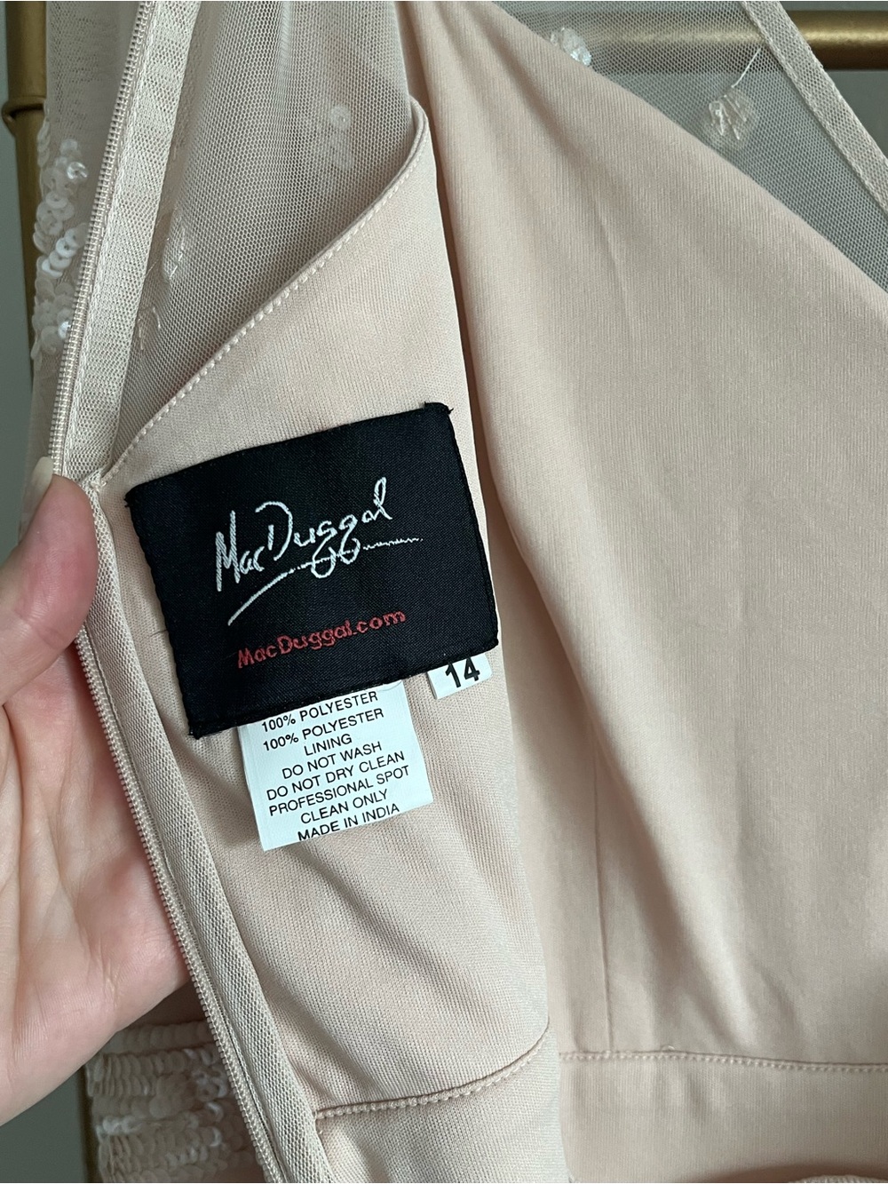 Mac Duggal Embroidered Blush Pink Maxi Dress - Picture 4 of 5
